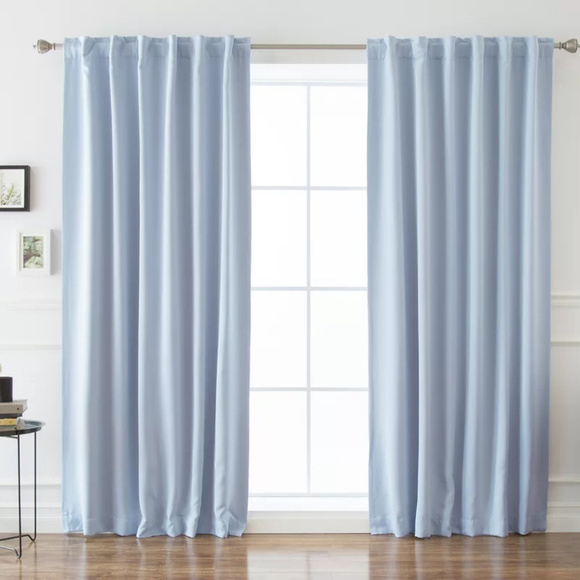 4 Cornflower Blue Drape Panels Martha Stewart - Picture 1 of 8